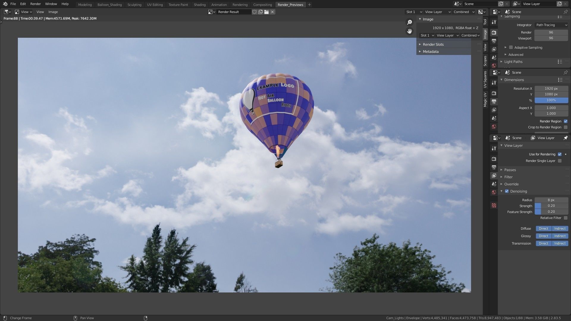 Hot Air Balloon 3D model_7