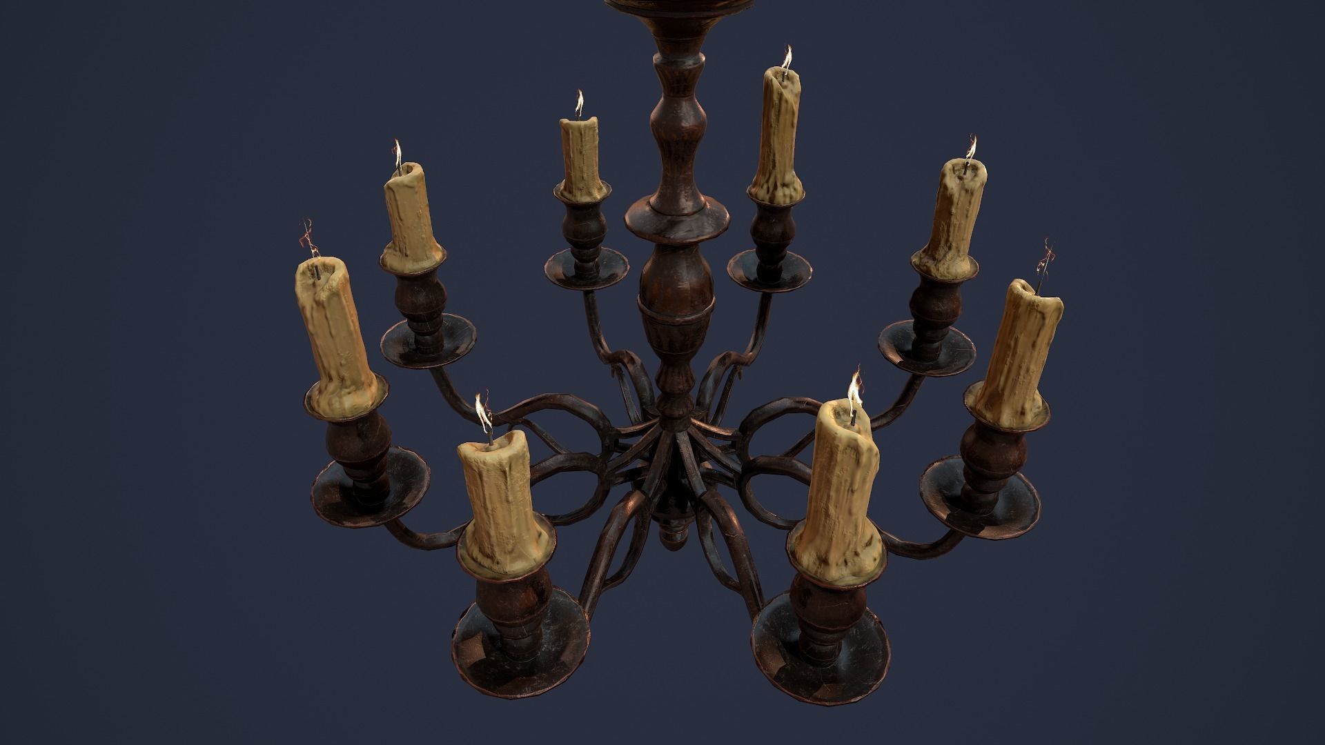 Candelabra Chandelier Low-poly 3D model_4