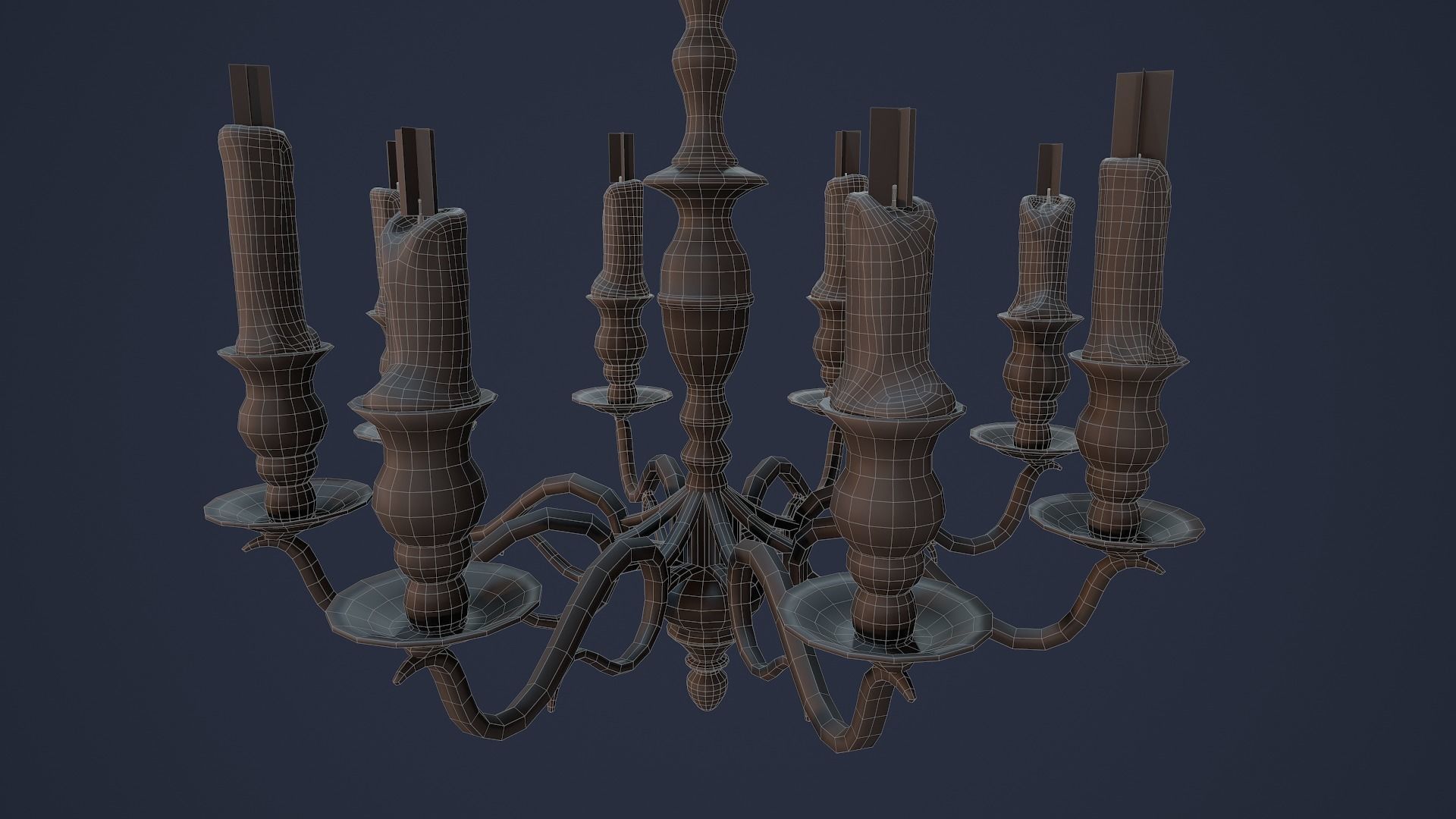 Candelabra Chandelier Low-poly 3D model_15