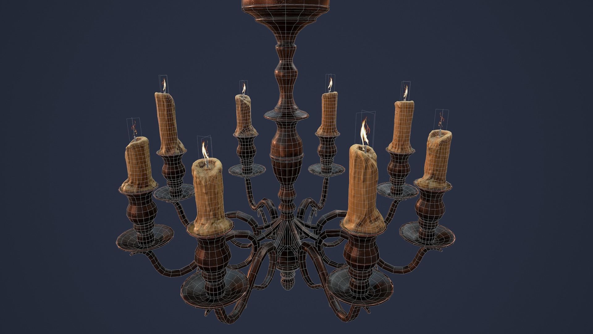 Candelabra Chandelier Low-poly 3D model_11