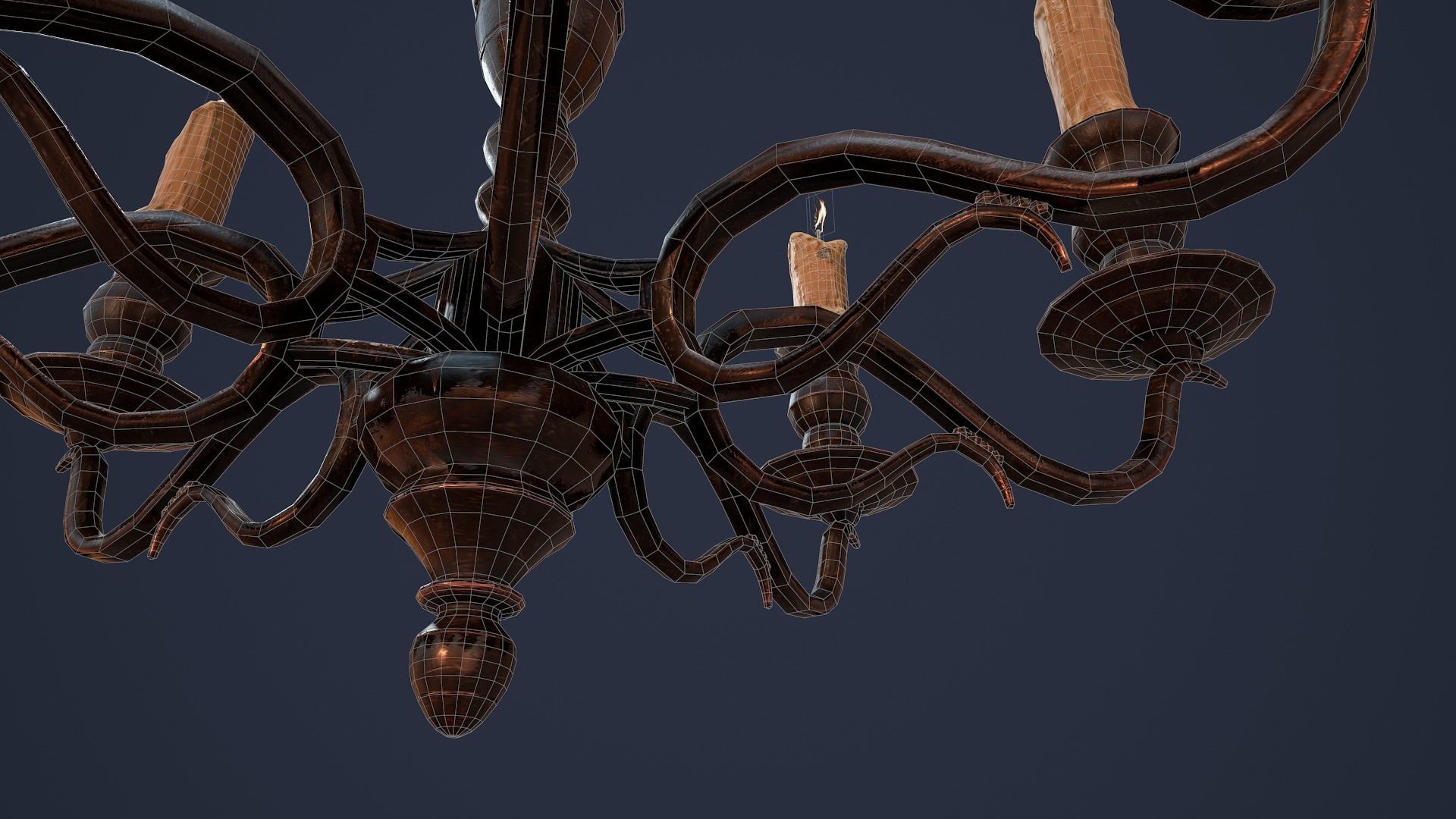 Candelabra Chandelier Low-poly 3D model_13