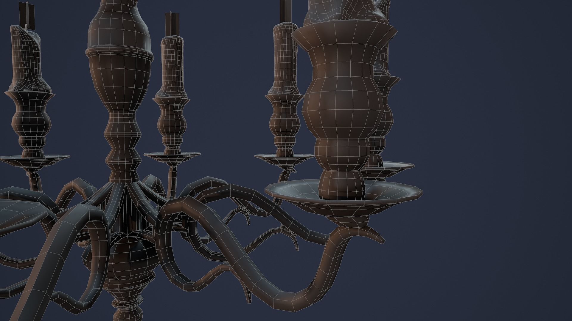Candelabra Chandelier Low-poly 3D model_17