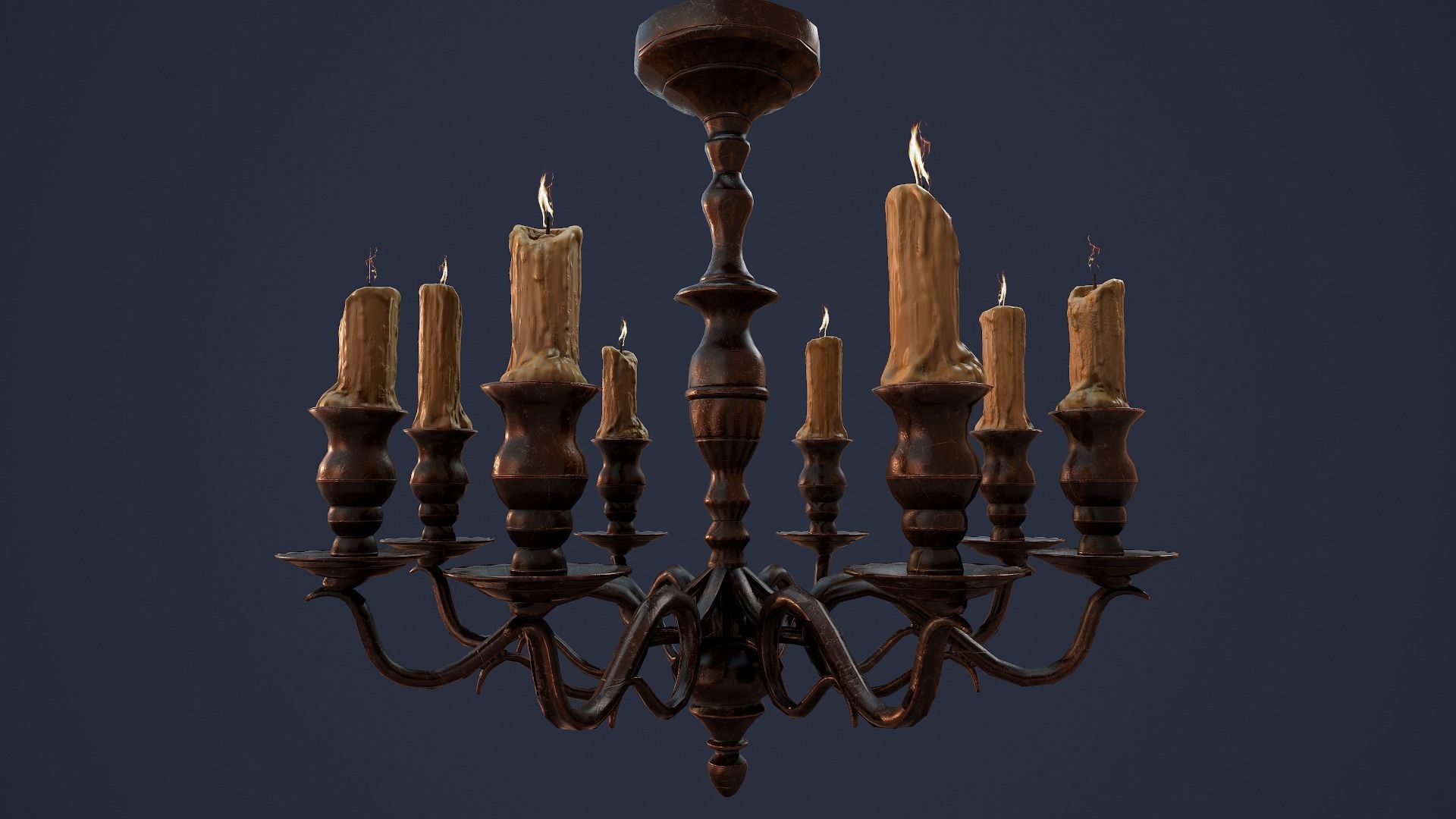 Candelabra Chandelier Low-poly 3D model_3