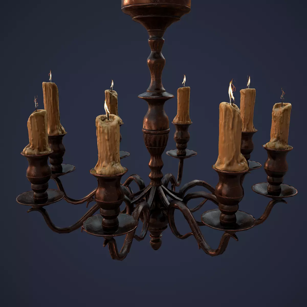 Candelabra Chandelier Low-poly 3D model_0