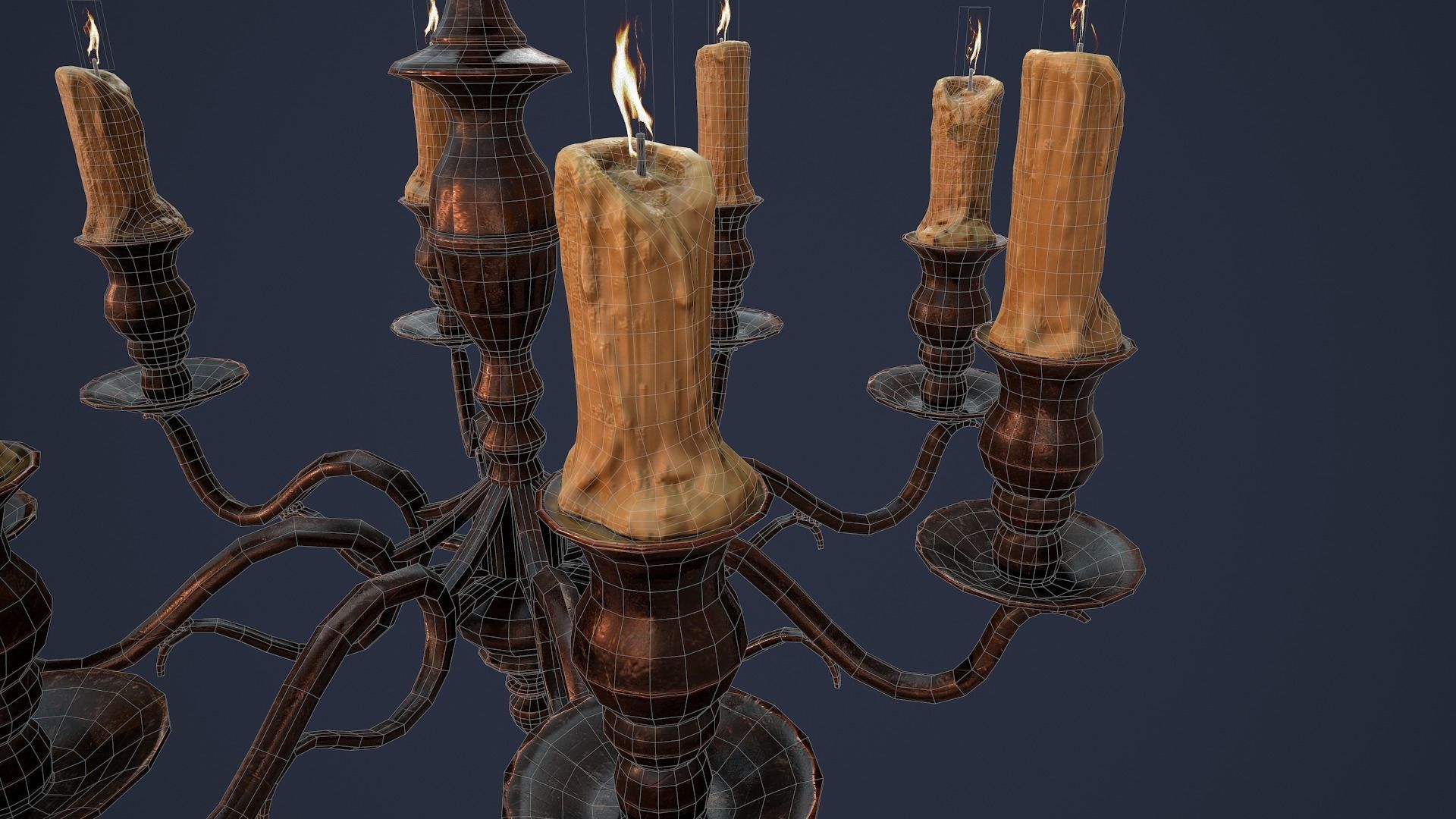 Candelabra Chandelier Low-poly 3D model_12