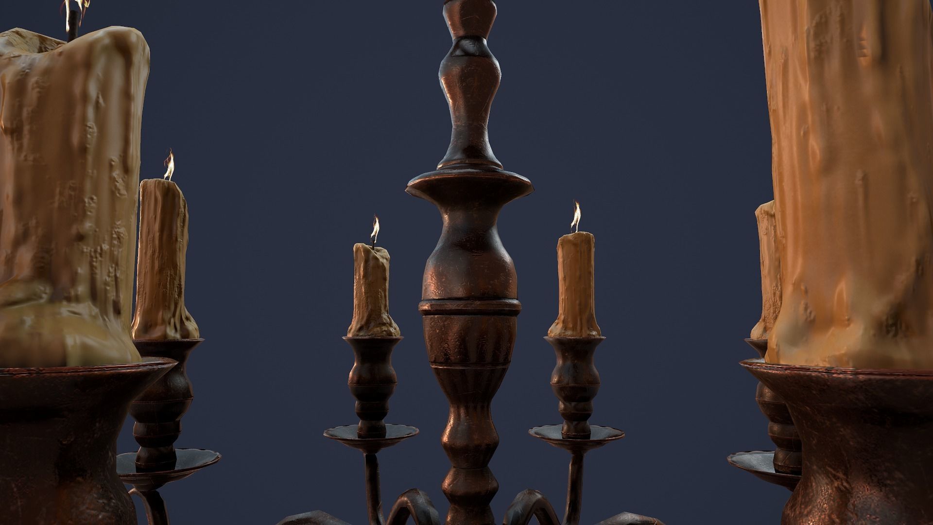 Candelabra Chandelier Low-poly 3D model_7