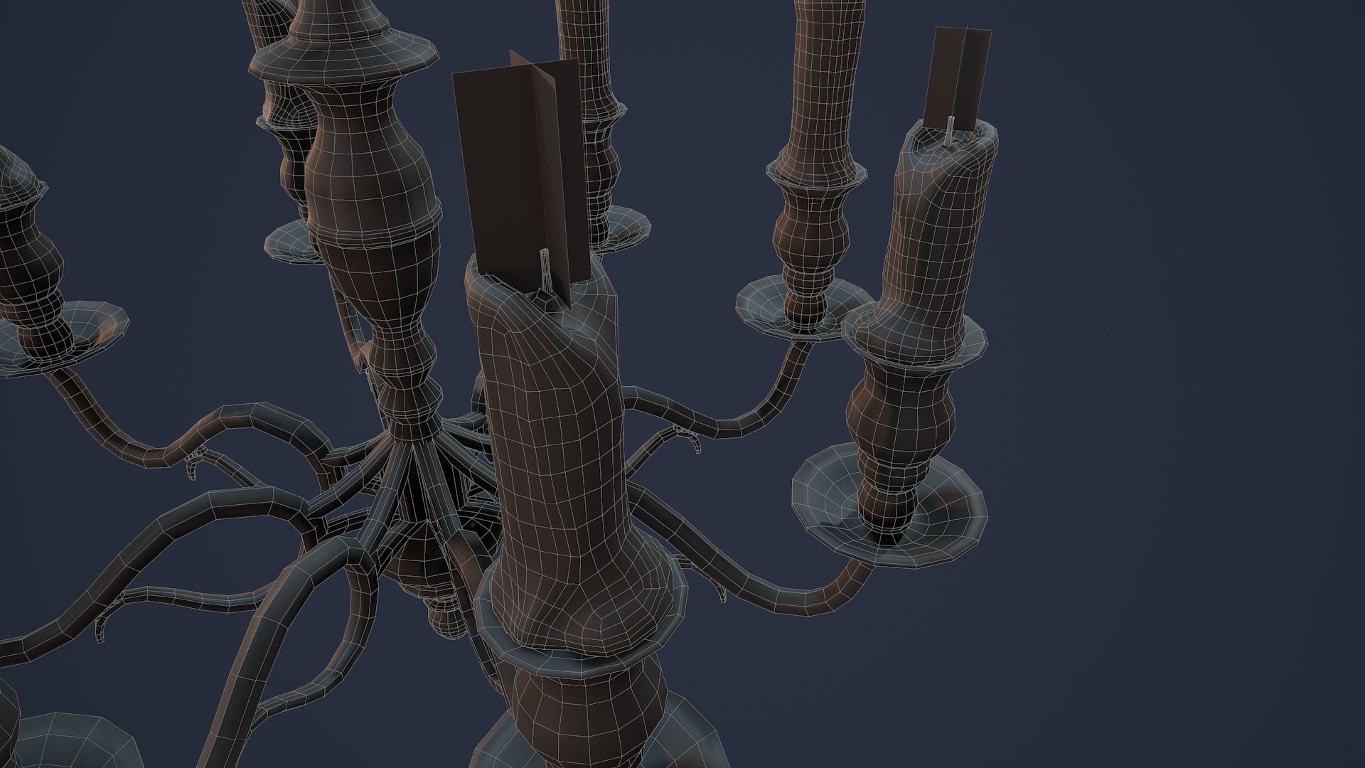 Candelabra Chandelier Low-poly 3D model_16