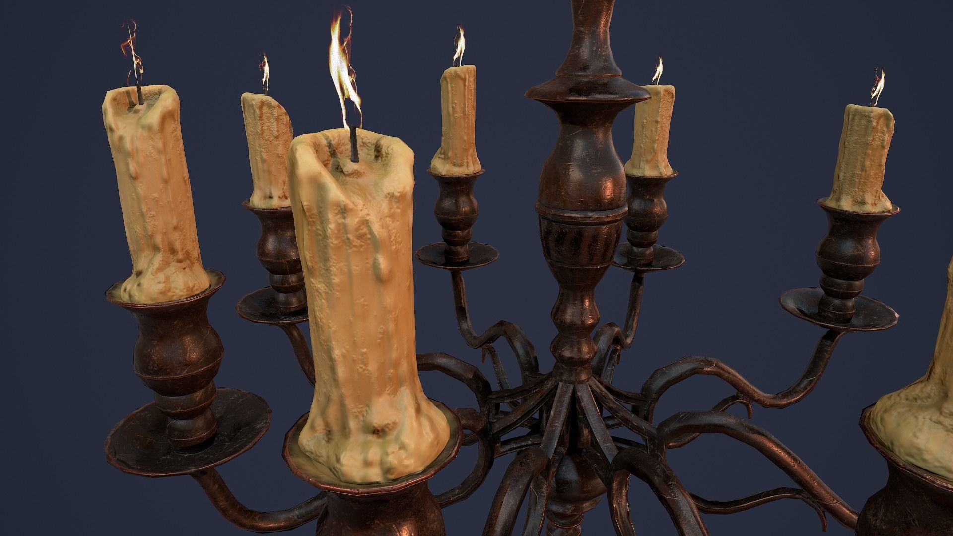 Candelabra Chandelier Low-poly 3D model_5