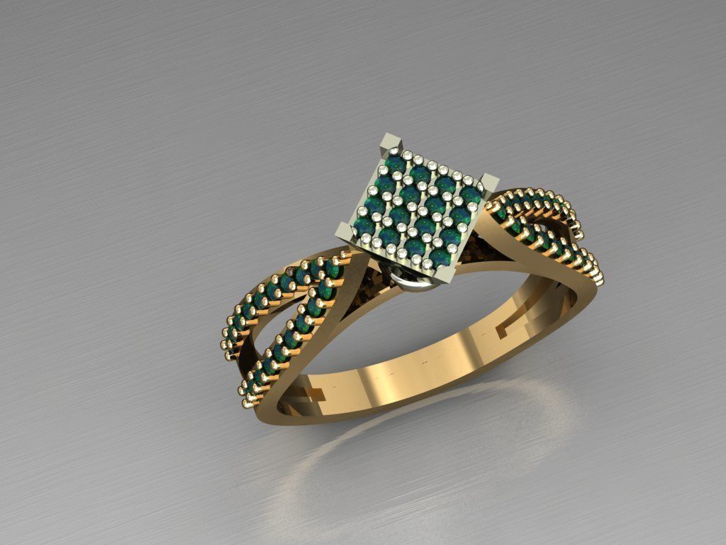 TW0112- Diamond ring 3D print model_3