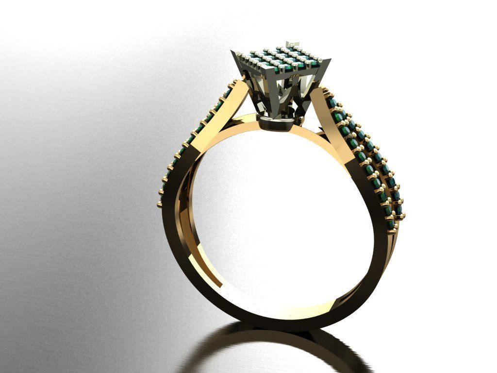 TW0112- Diamond ring 3D print model_1