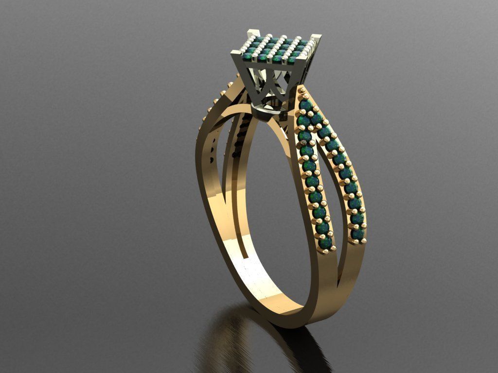 TW0112- Diamond ring 3D print model_6