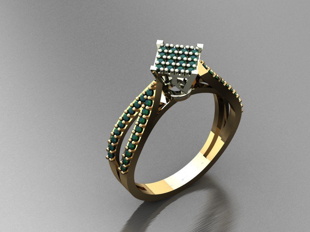 TW0112- Diamond ring 3D print model_2