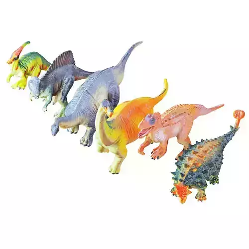 Collection of six Dinosaur Toys 3D model