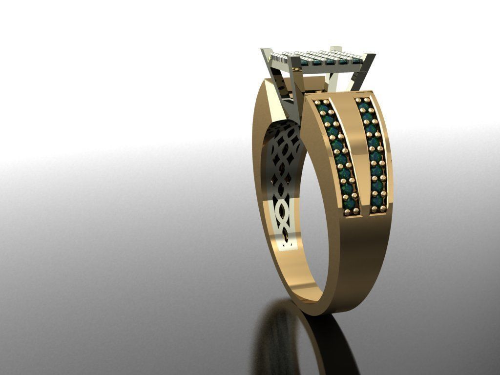 TW0118- Diamond ring 3D print model_3