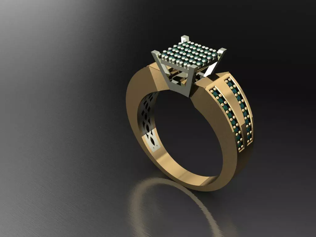TW0118- Diamond ring 3D print model_0