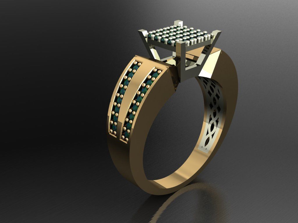 TW0118- Diamond ring 3D print model_1