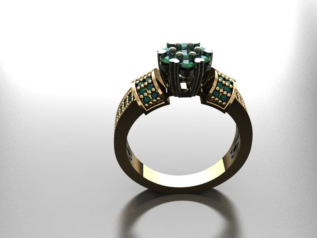 TW0121- Diamond ring 3D print model_3