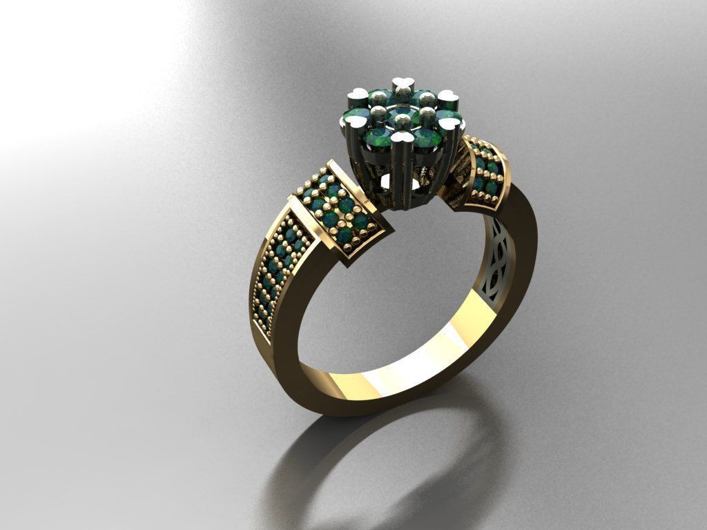 TW0121- Diamond ring 3D print model_4
