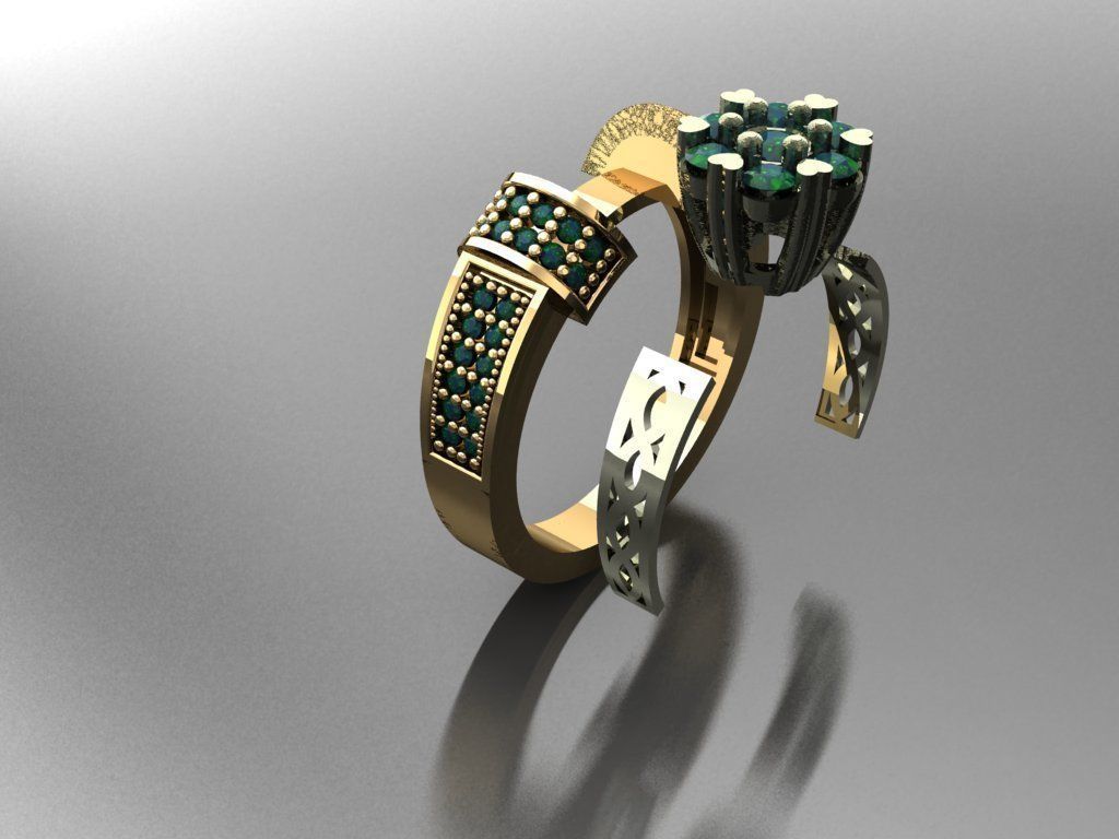 TW0121- Diamond ring 3D print model_5