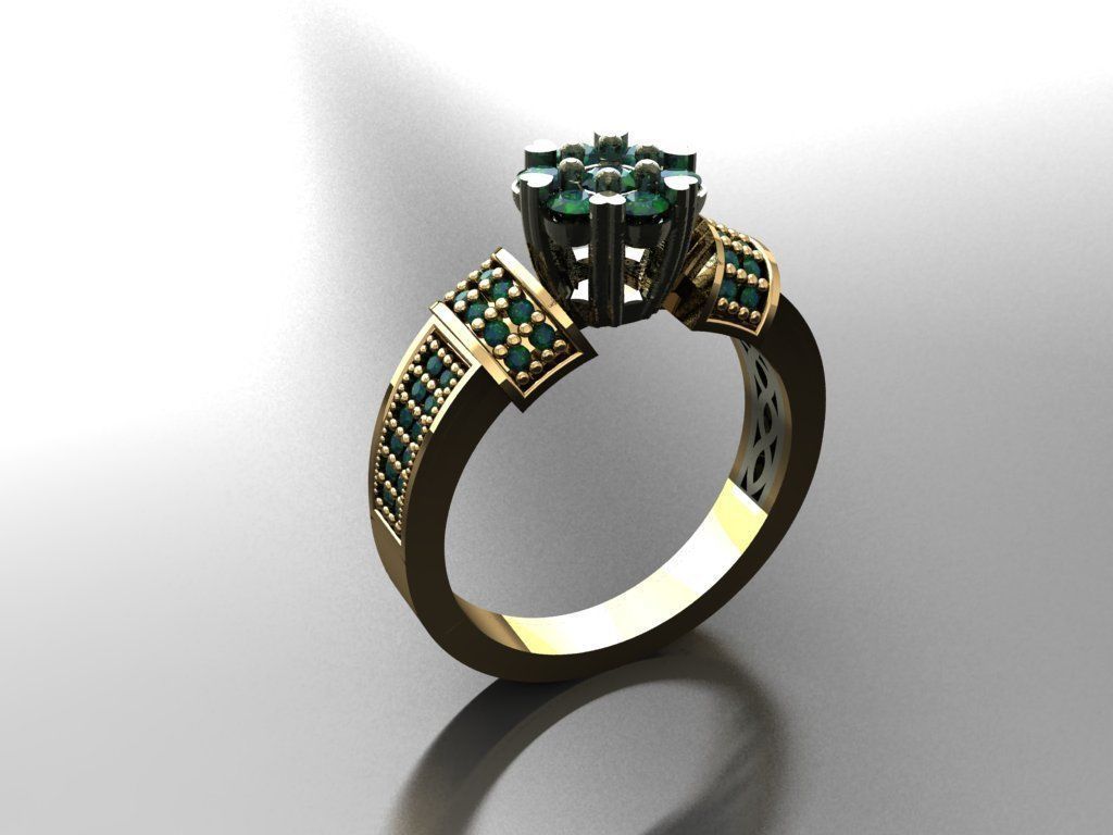 TW0121- Diamond ring 3D print model_2