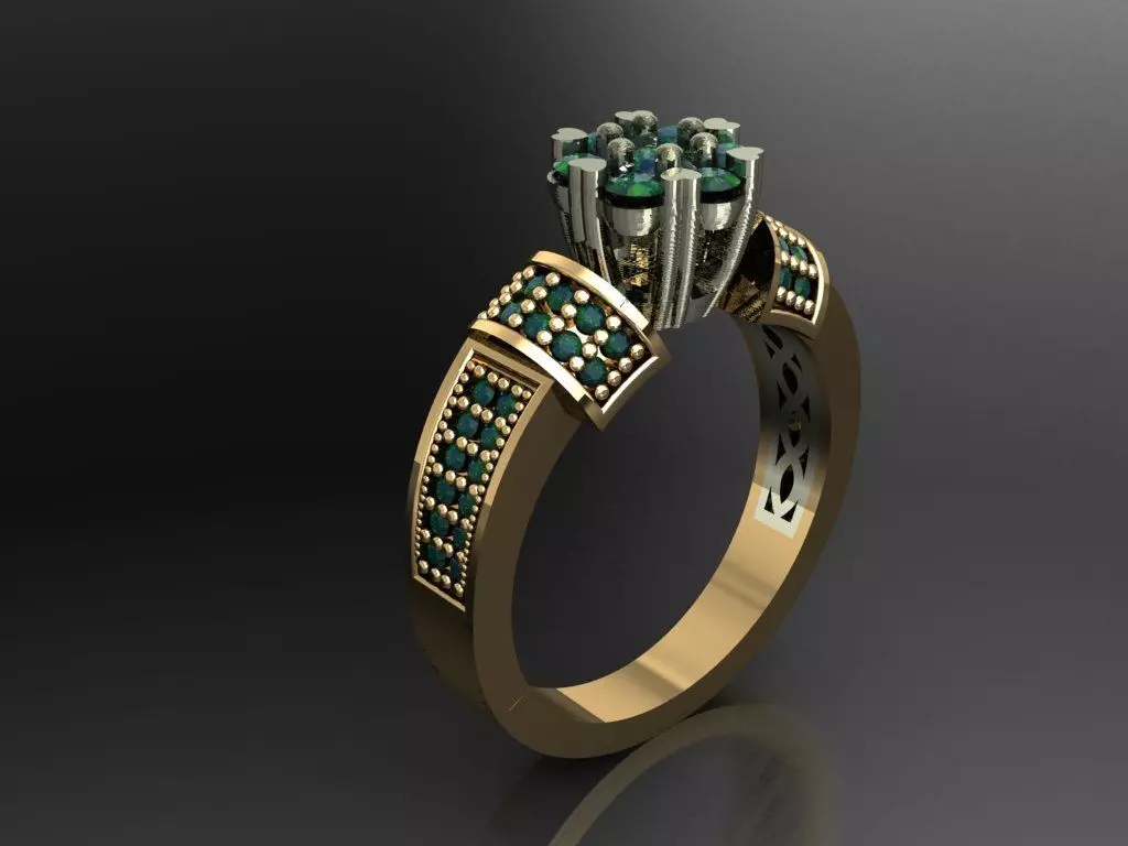 TW0121- Diamond ring 3D print model_0