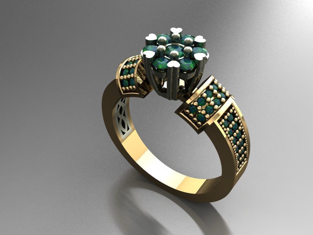 TW0121- Diamond ring 3D print model_1