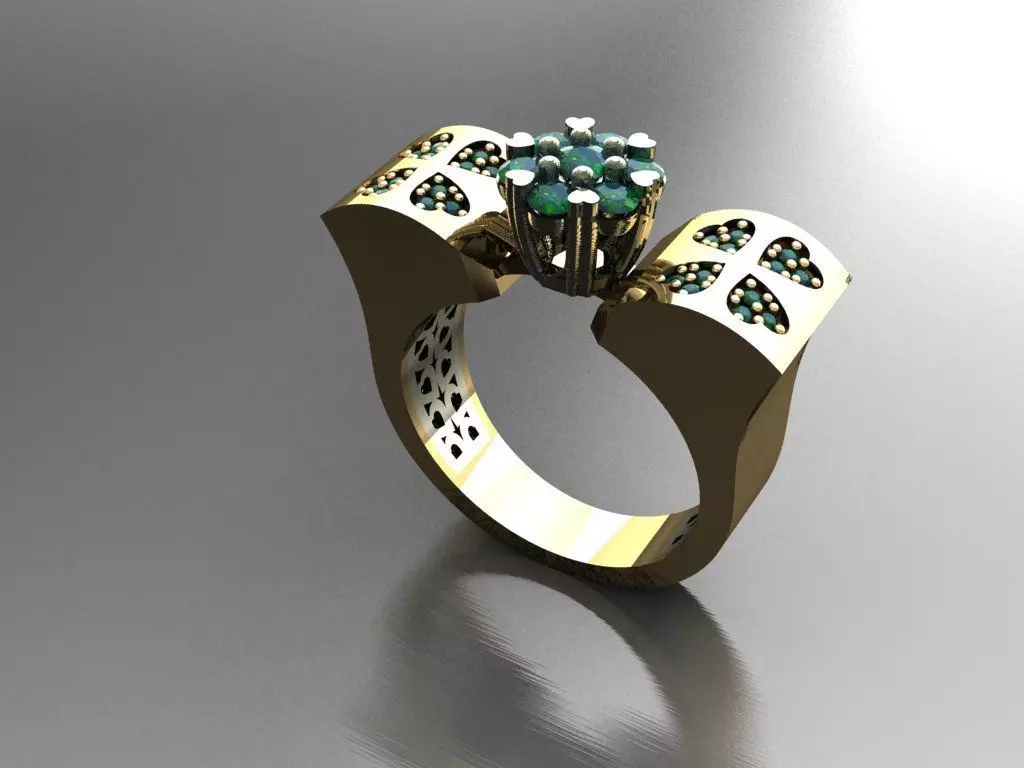 TW0126- Diamond ring 3D print model_0