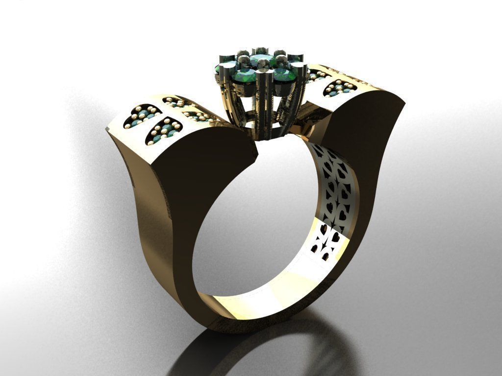 TW0126- Diamond ring 3D print model_3