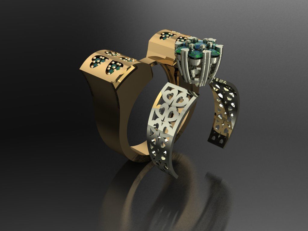 TW0126- Diamond ring 3D print model_5