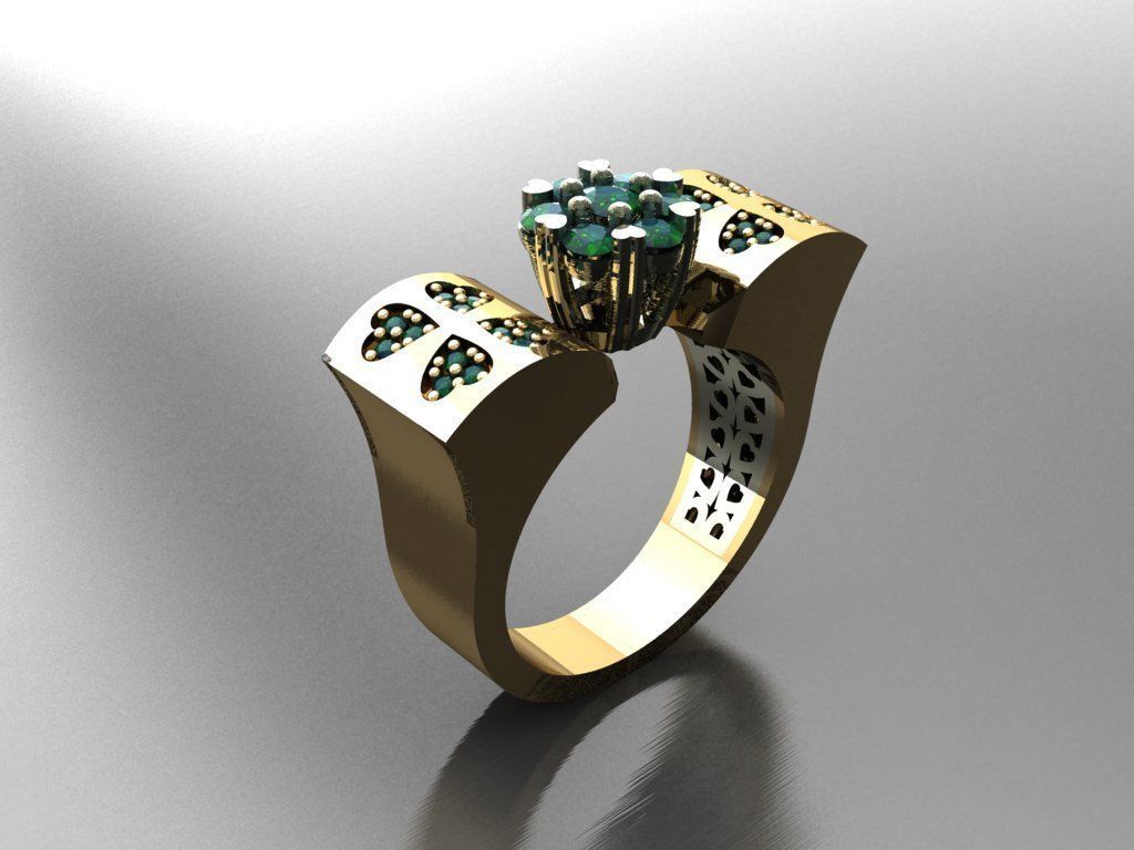 TW0126- Diamond ring 3D print model_1