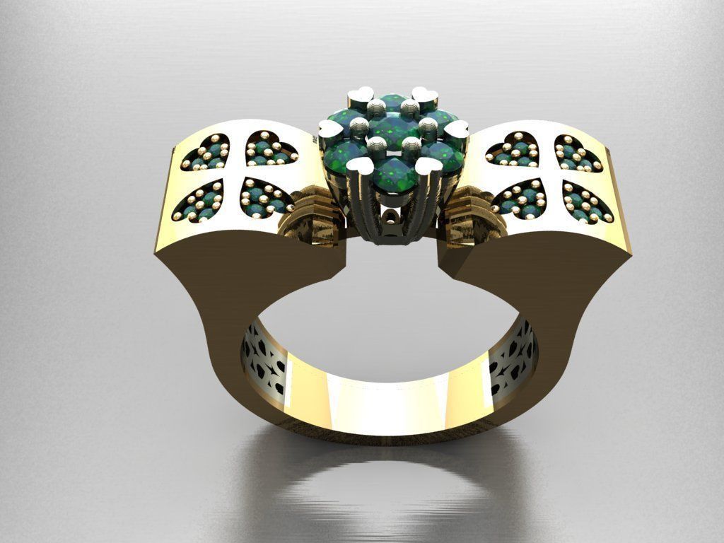 TW0126- Diamond ring 3D print model_2