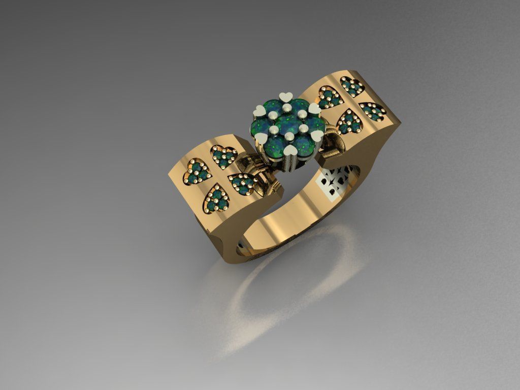 TW0126- Diamond ring 3D print model_4