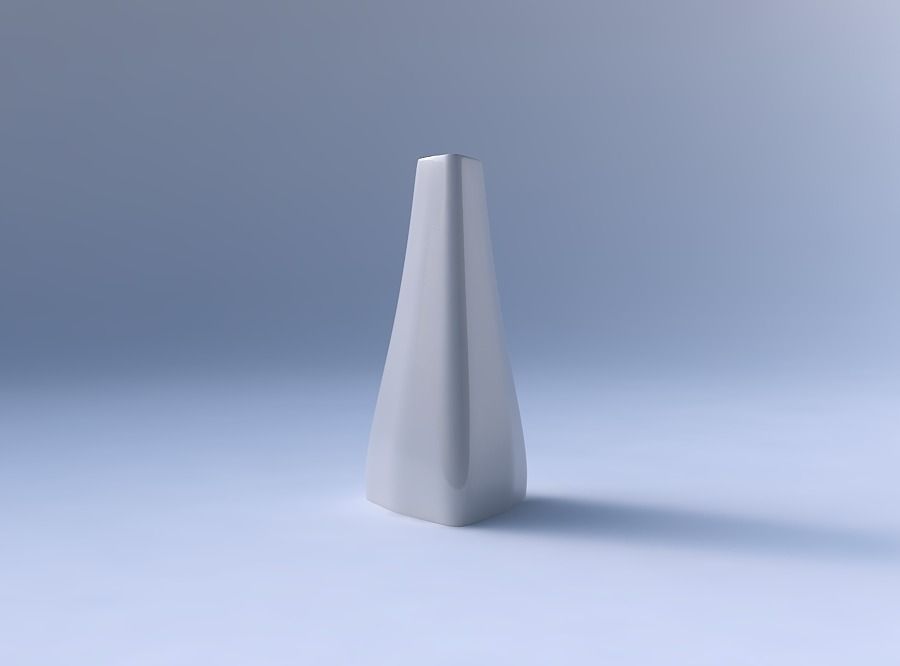 Vase puffy tipped triangle smooth 3D print model_4