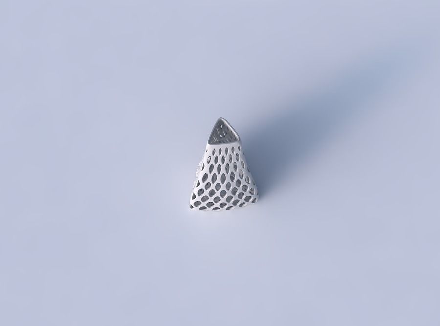 Vase puffy tipped triangle with bubble grid lattice 3D print model_2