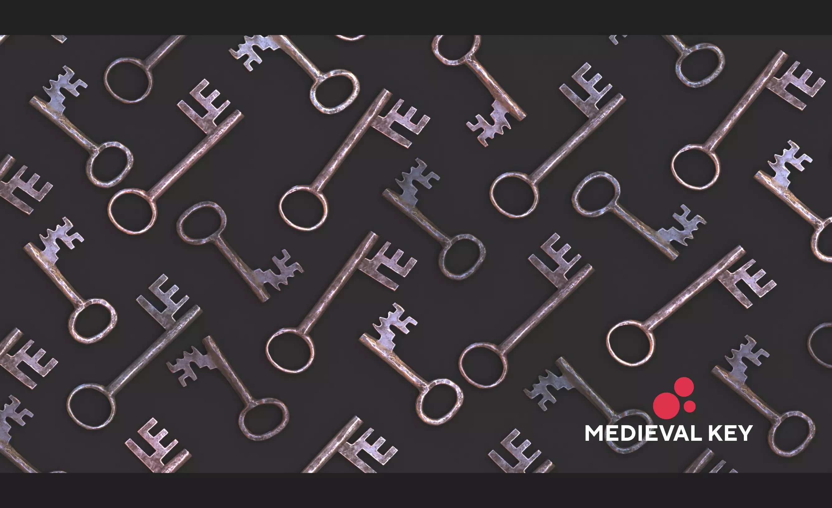 Medieval Keys Set 01  AR low-poly 3D model Low-poly 3D model_0