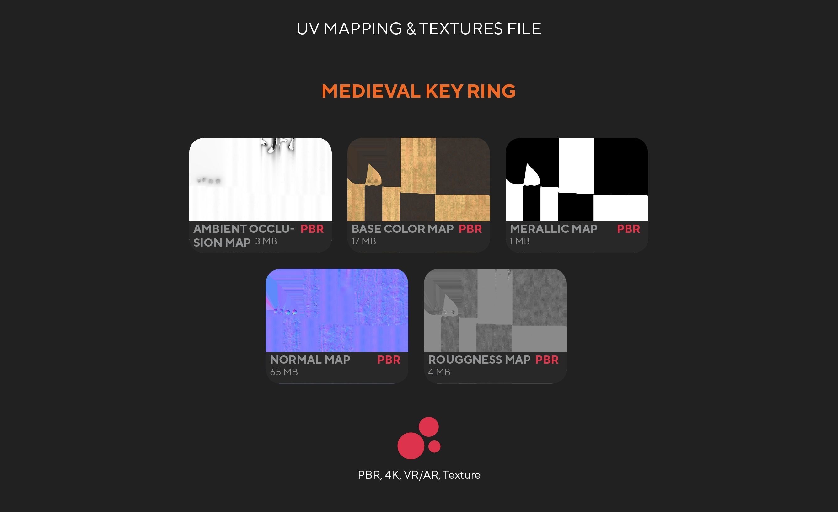 Medieval Keys Set 01  AR low-poly 3D model Low-poly 3D model_12