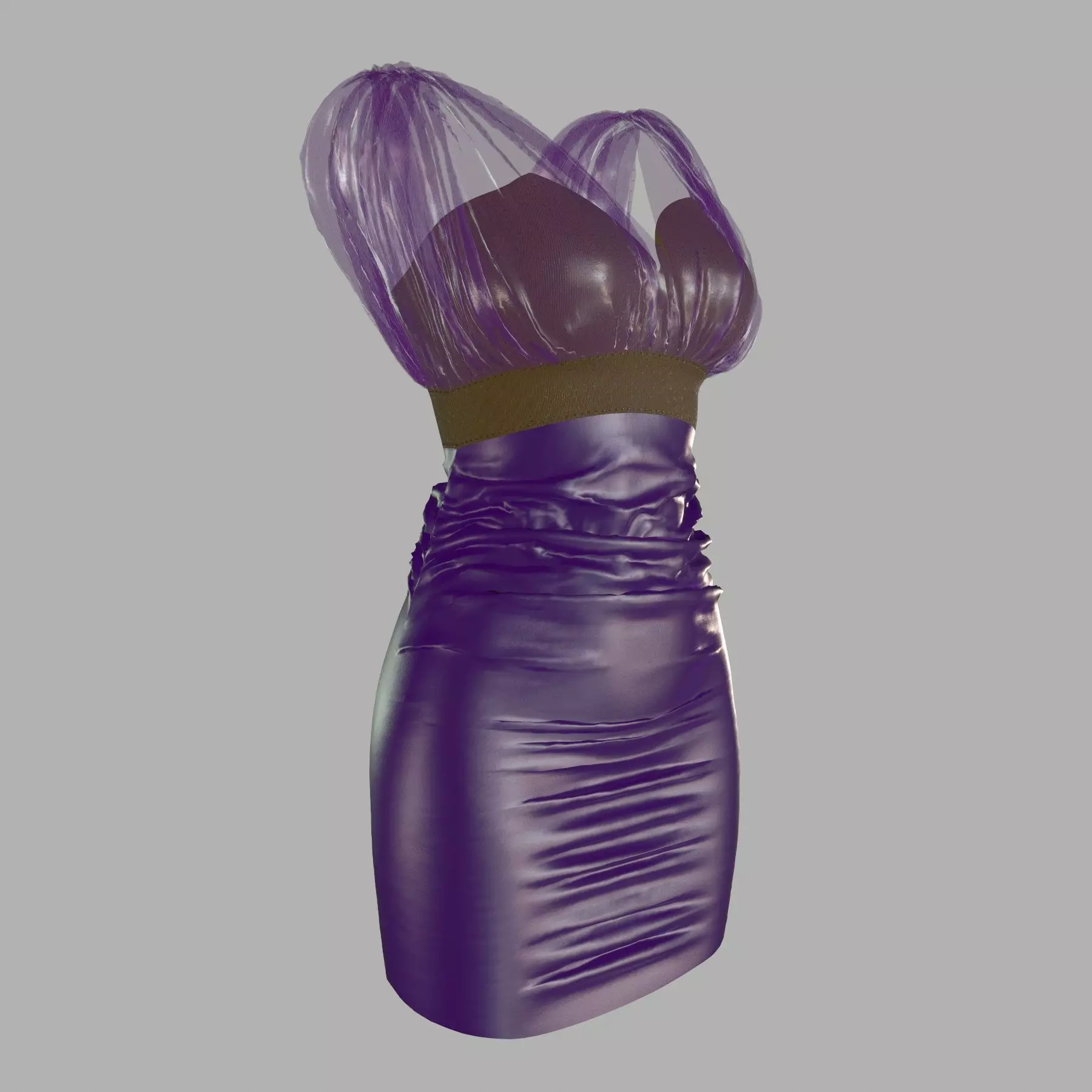 Dress on mannequin 3D model_0