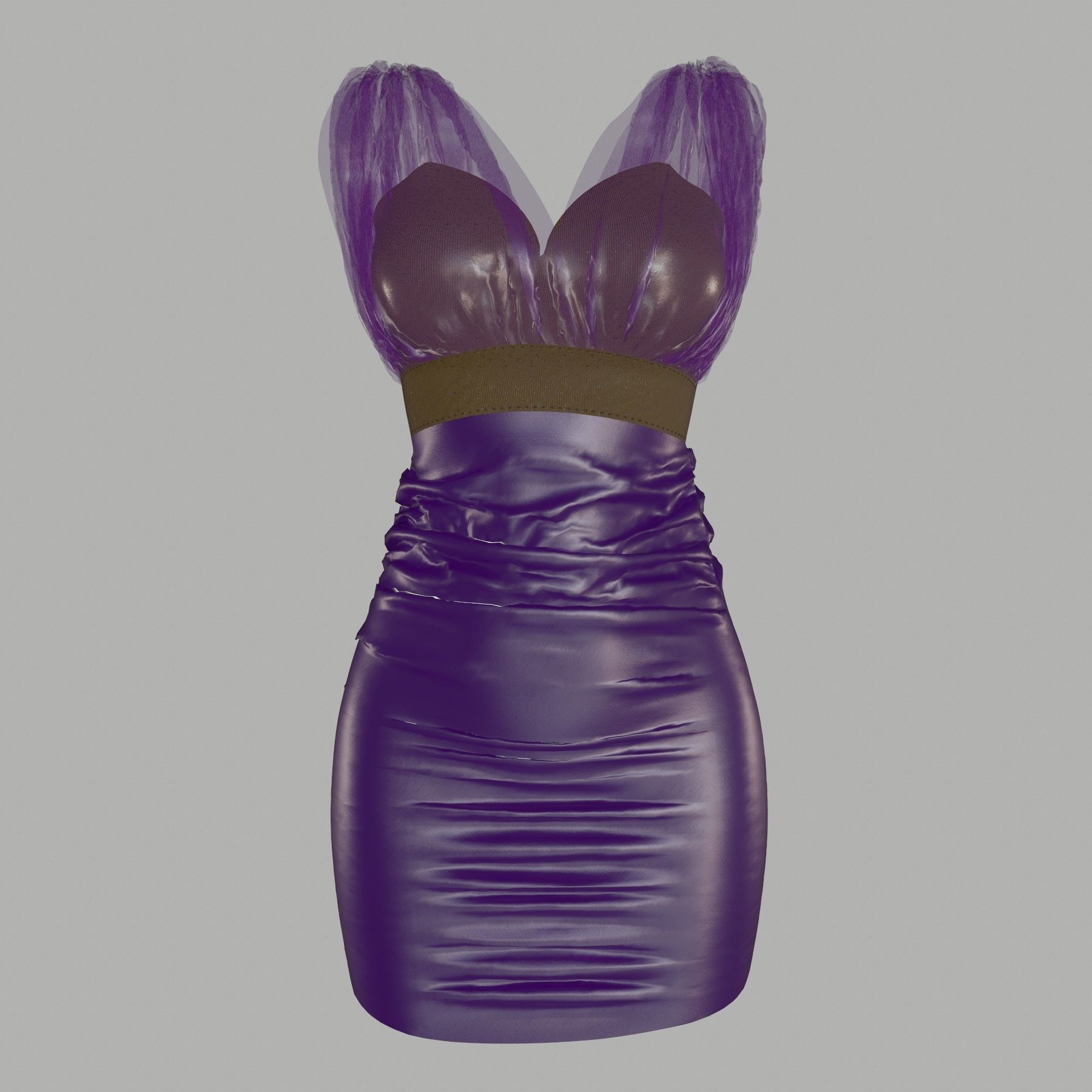 Dress on mannequin 3D model_1