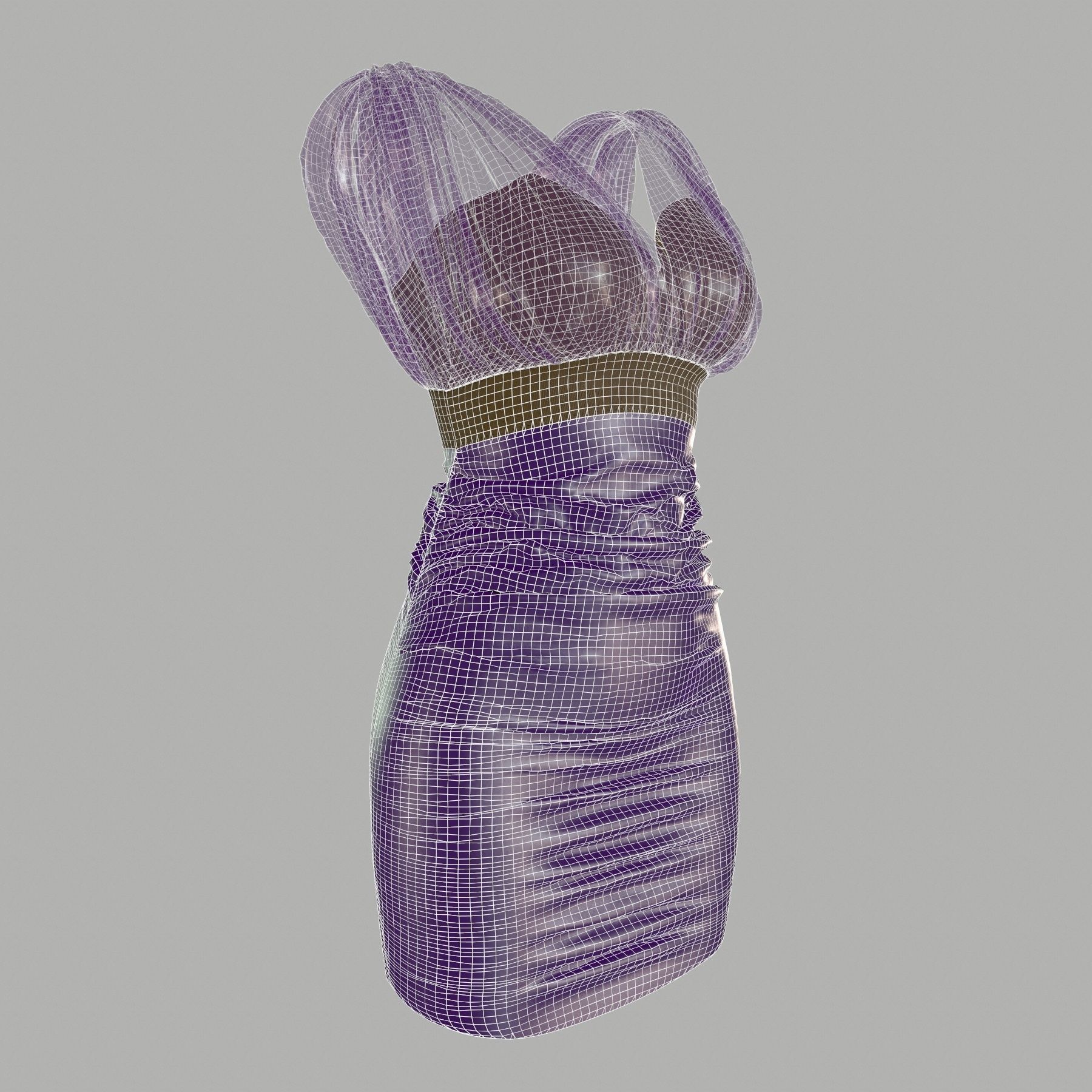 Dress on mannequin 3D model_5