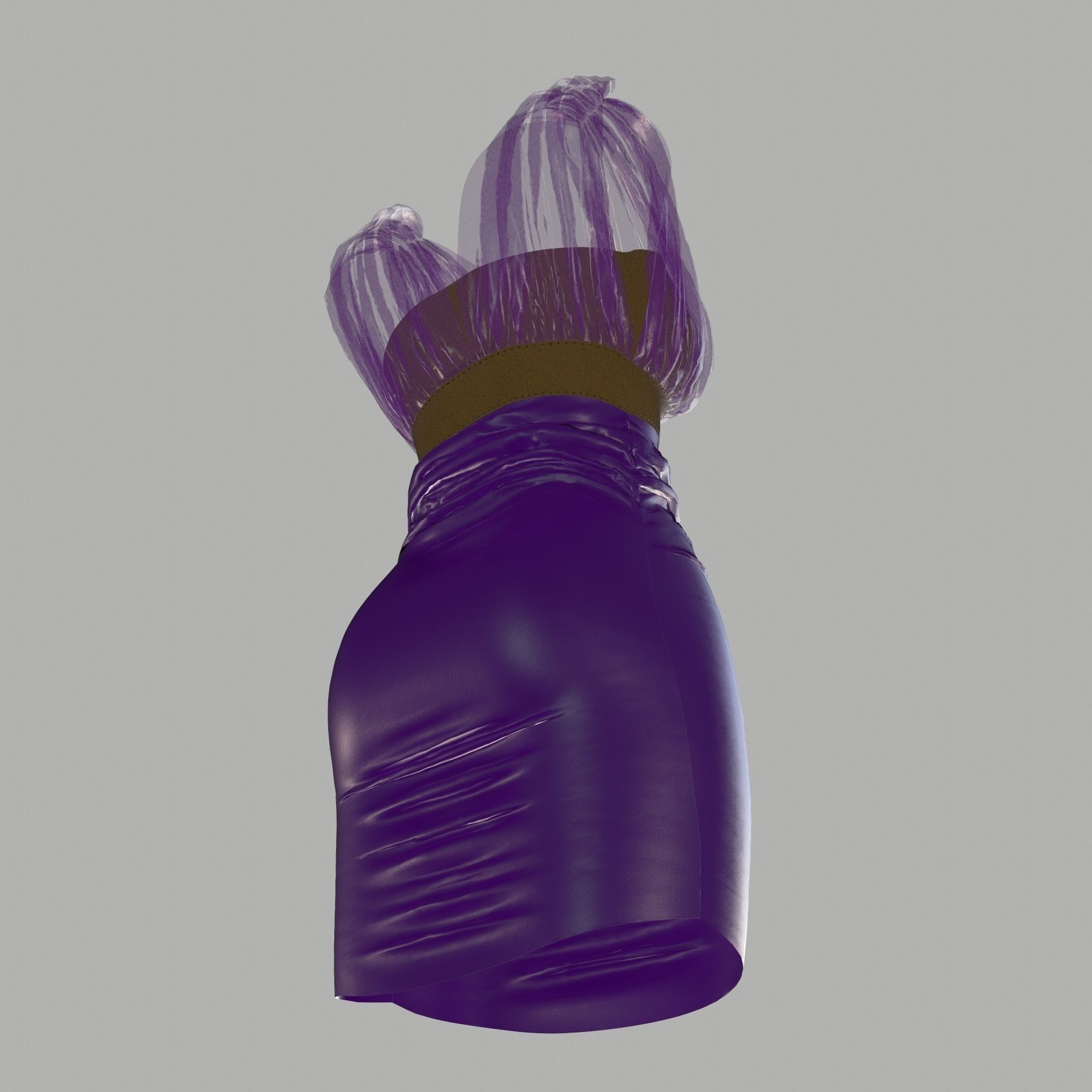 Dress on mannequin 3D model_3