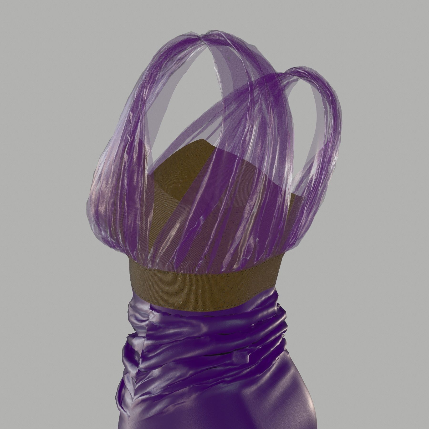 Dress on mannequin 3D model_4