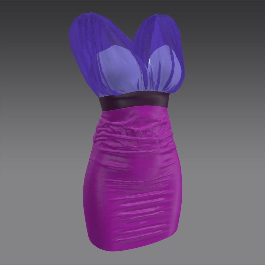 Dress on mannequin 3D model_8