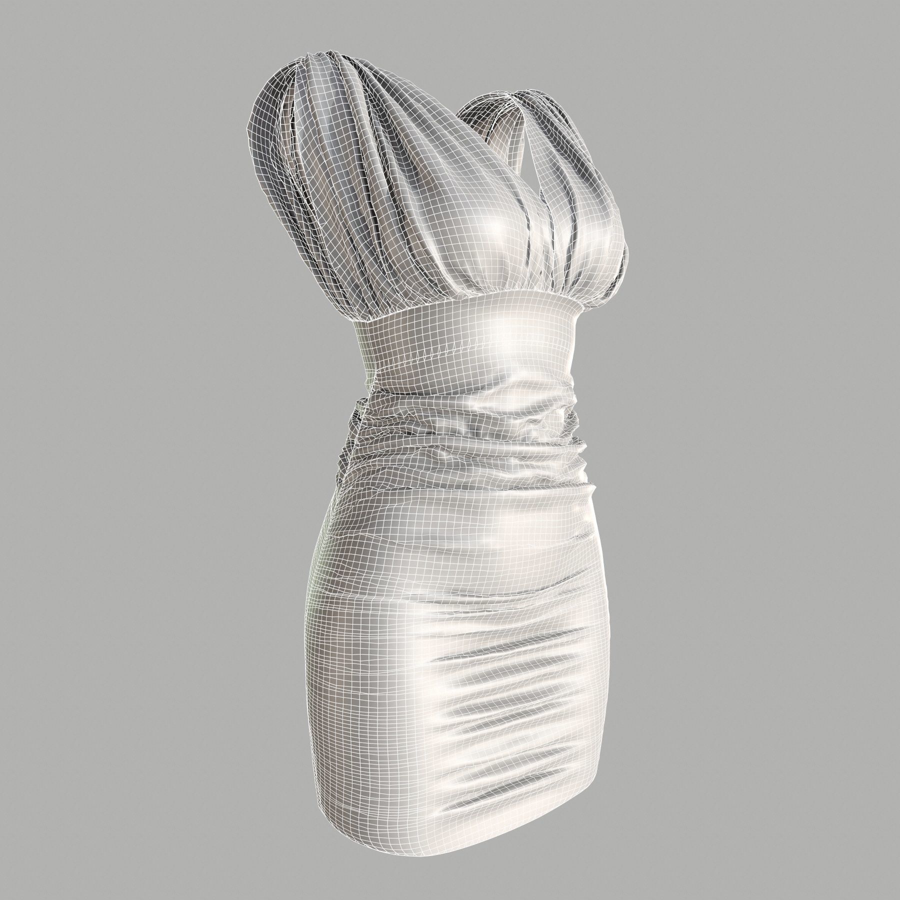 Dress on mannequin 3D model_7