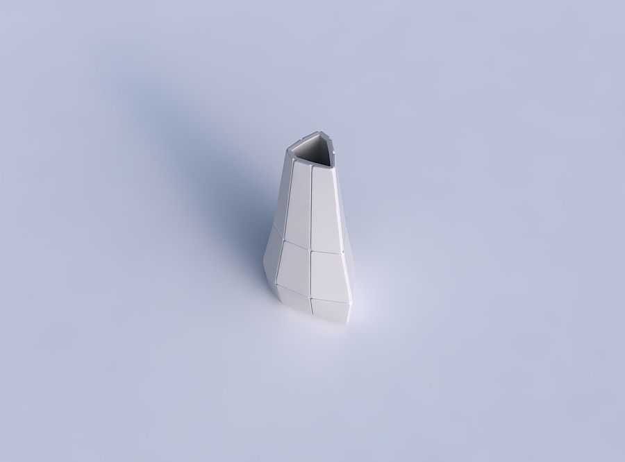 Vase puffy tipped triangle with huge plates 3D print model_1