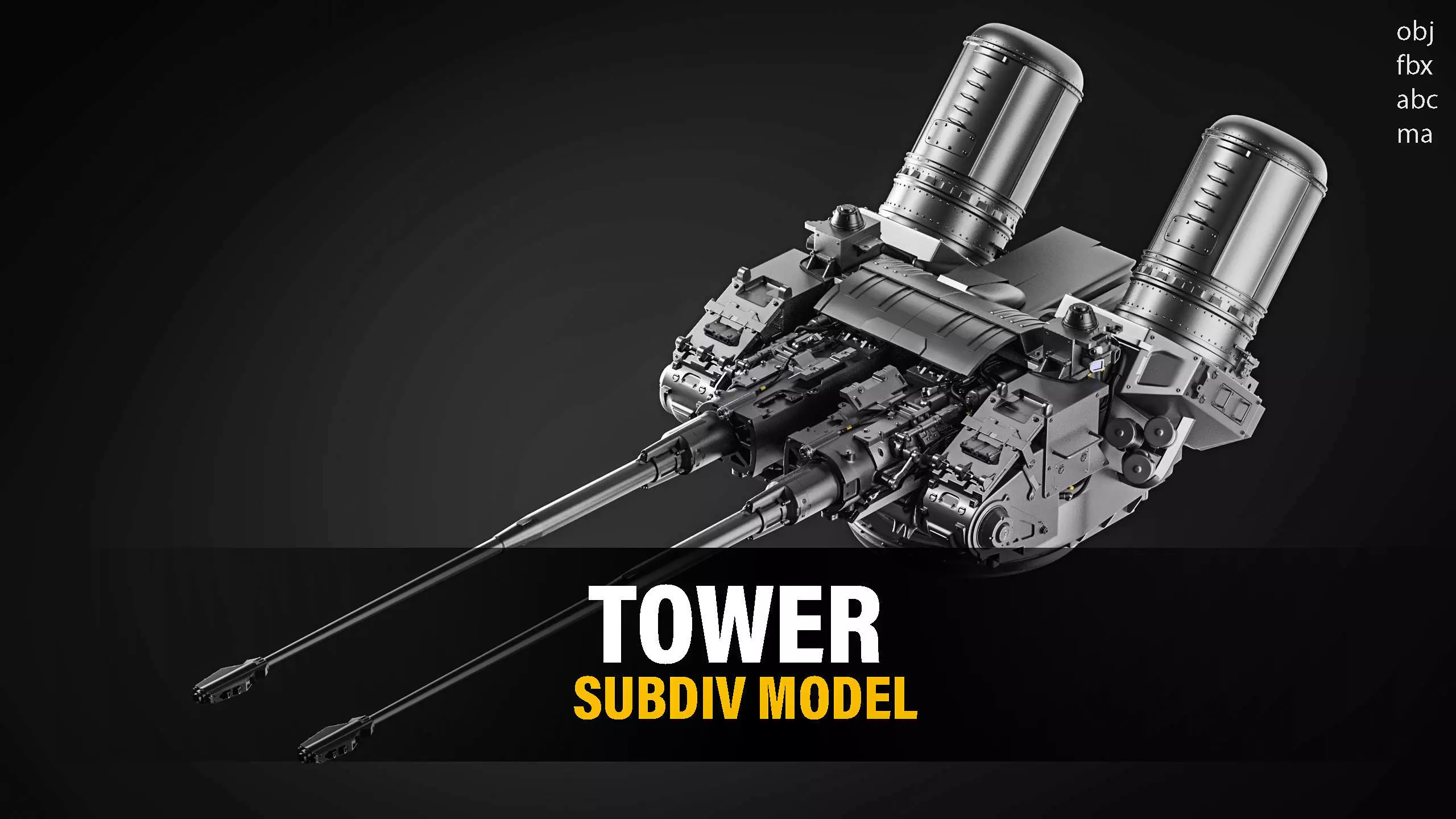 Tower lego machine gun 3D model_0