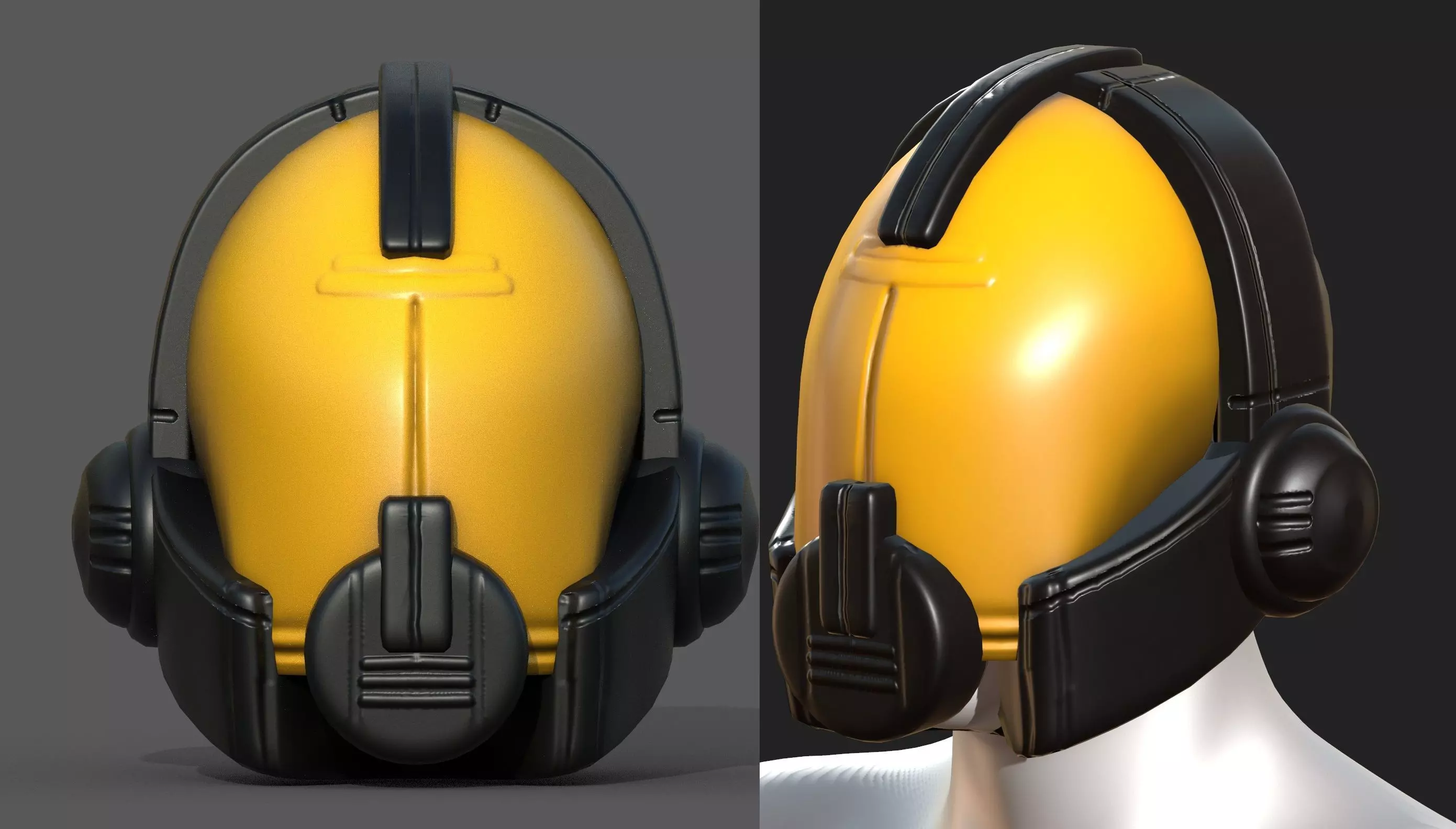 Helmet plastic mask protection pollution ball shaped Low-poly 3D model