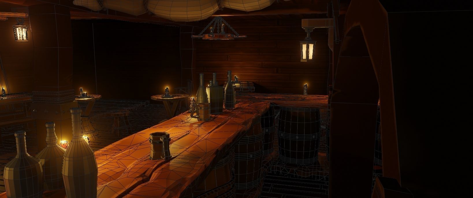 Medieval Tavern Low-poly 3D model_2