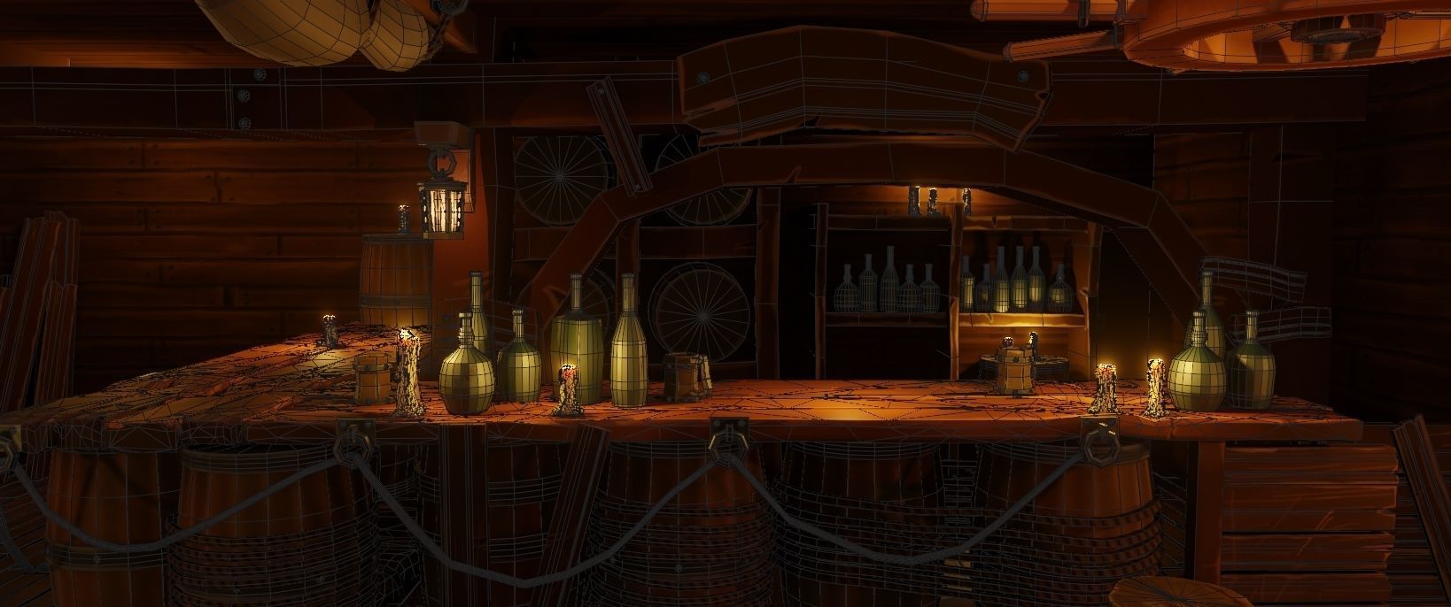 Medieval Tavern Low-poly 3D model_11