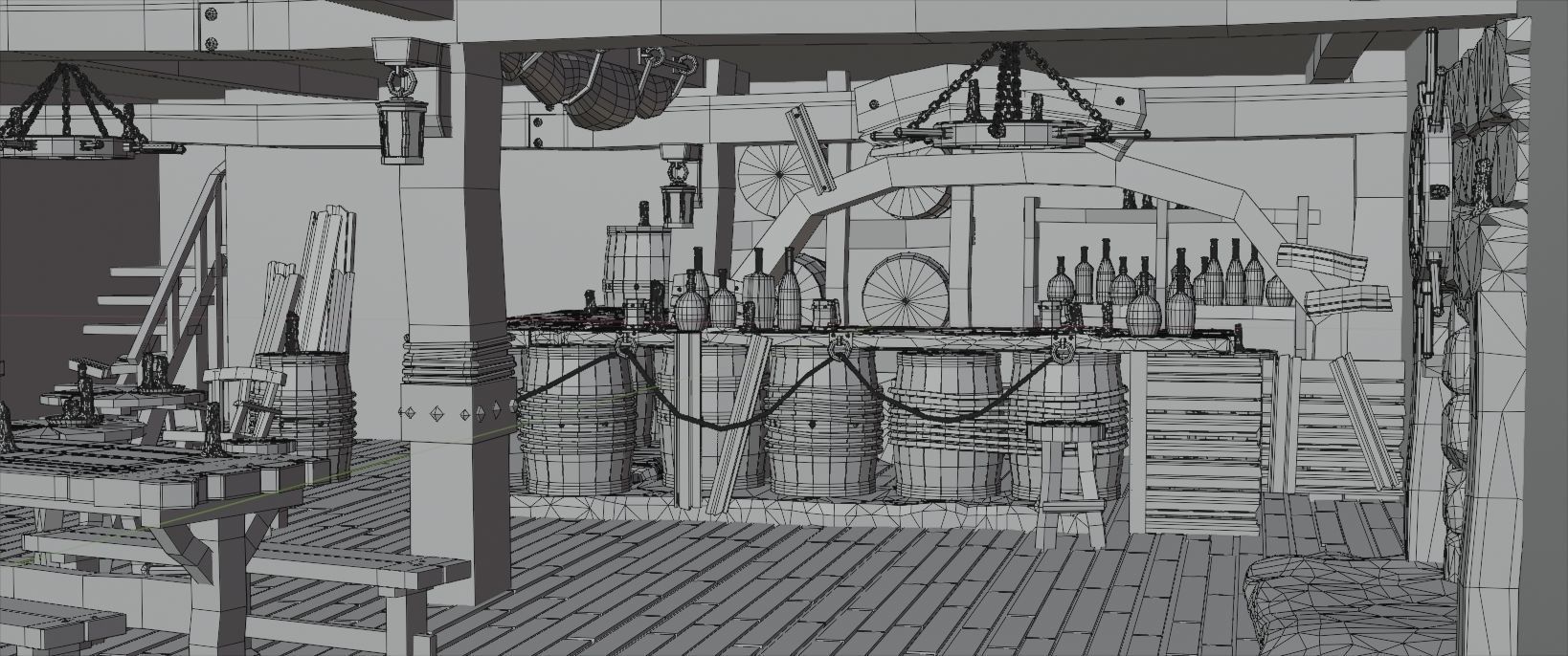 Medieval Tavern Low-poly 3D model_8