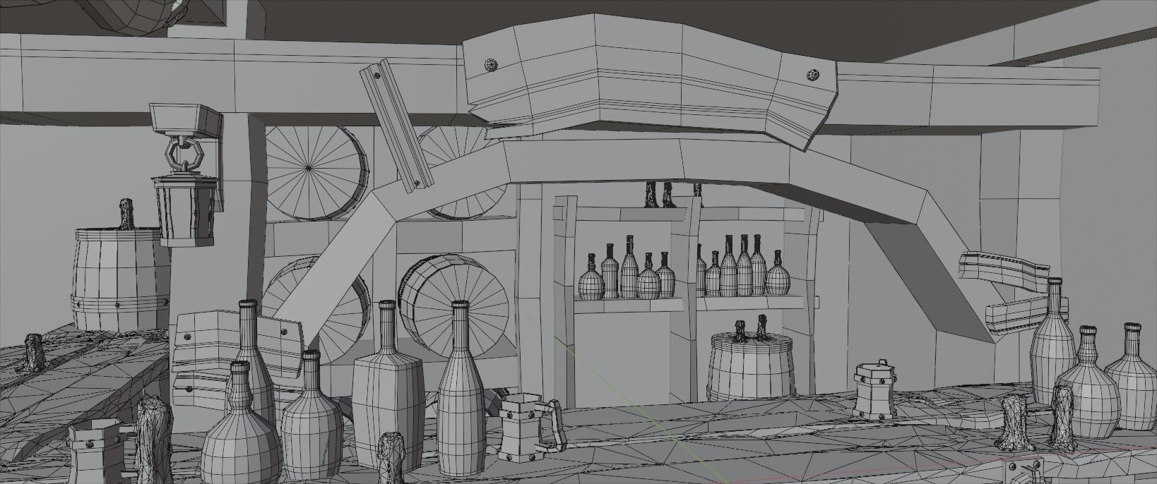 Medieval Tavern Low-poly 3D model_10
